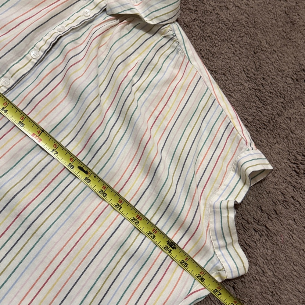 Madewell Central Stripe Popover Shirt-Sz M-Over Sized-Cotton-Multi Color-EUC - Picture 16 of 16